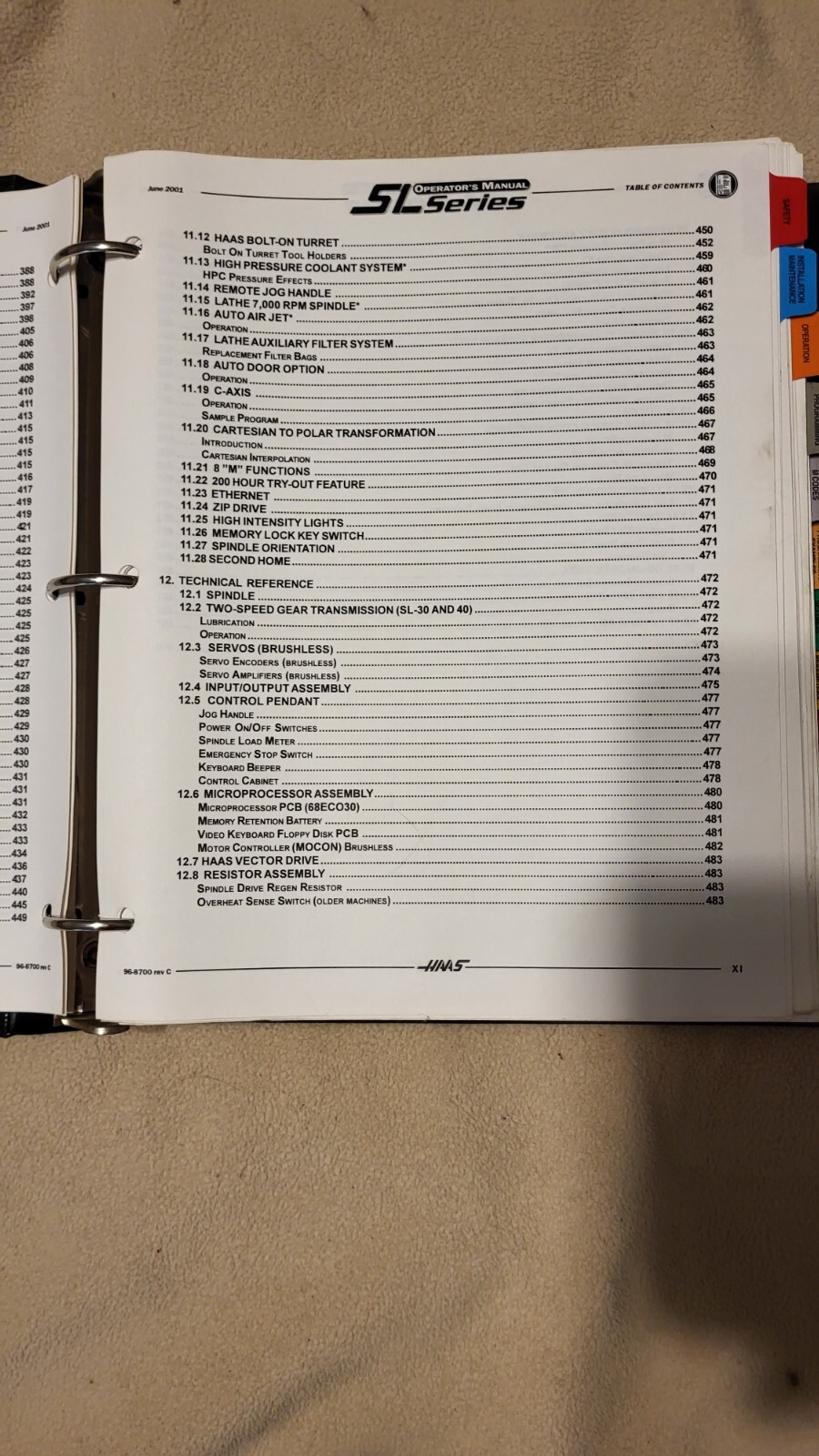 HAAS CNC LATHE SL 10 20 30 40 Series Programming Operations Owners Manual Book