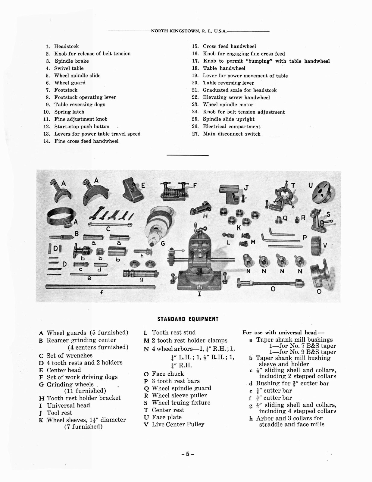 Brown & Sharpe #13 Universal & Tool Grinder Operation & Maintenance Manual #1808