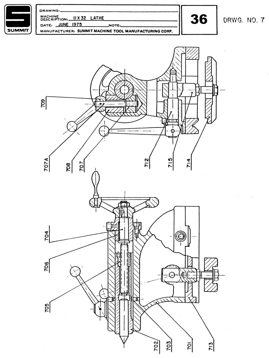 SUMMIT 11×32 Metal Lathe Owner Service Instructions Operators Parts Manual 1595