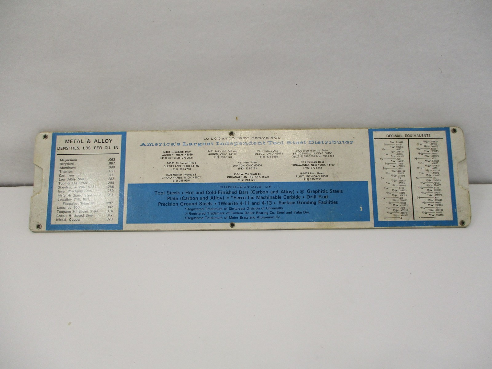 PENINSULAR STEEL Slide Calculator For Steel Weights By Shape & Type 1970 in EC