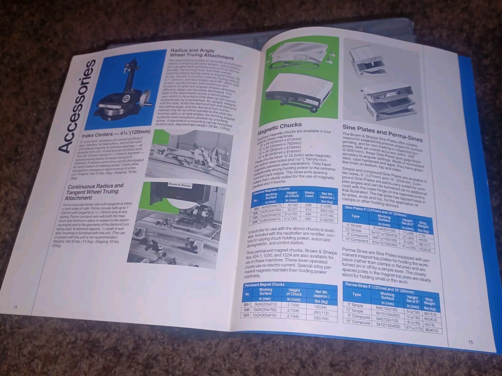 Brown & Sharpe 824 1030 1224 1236 Micromaster Grinding Machines Catalog Book