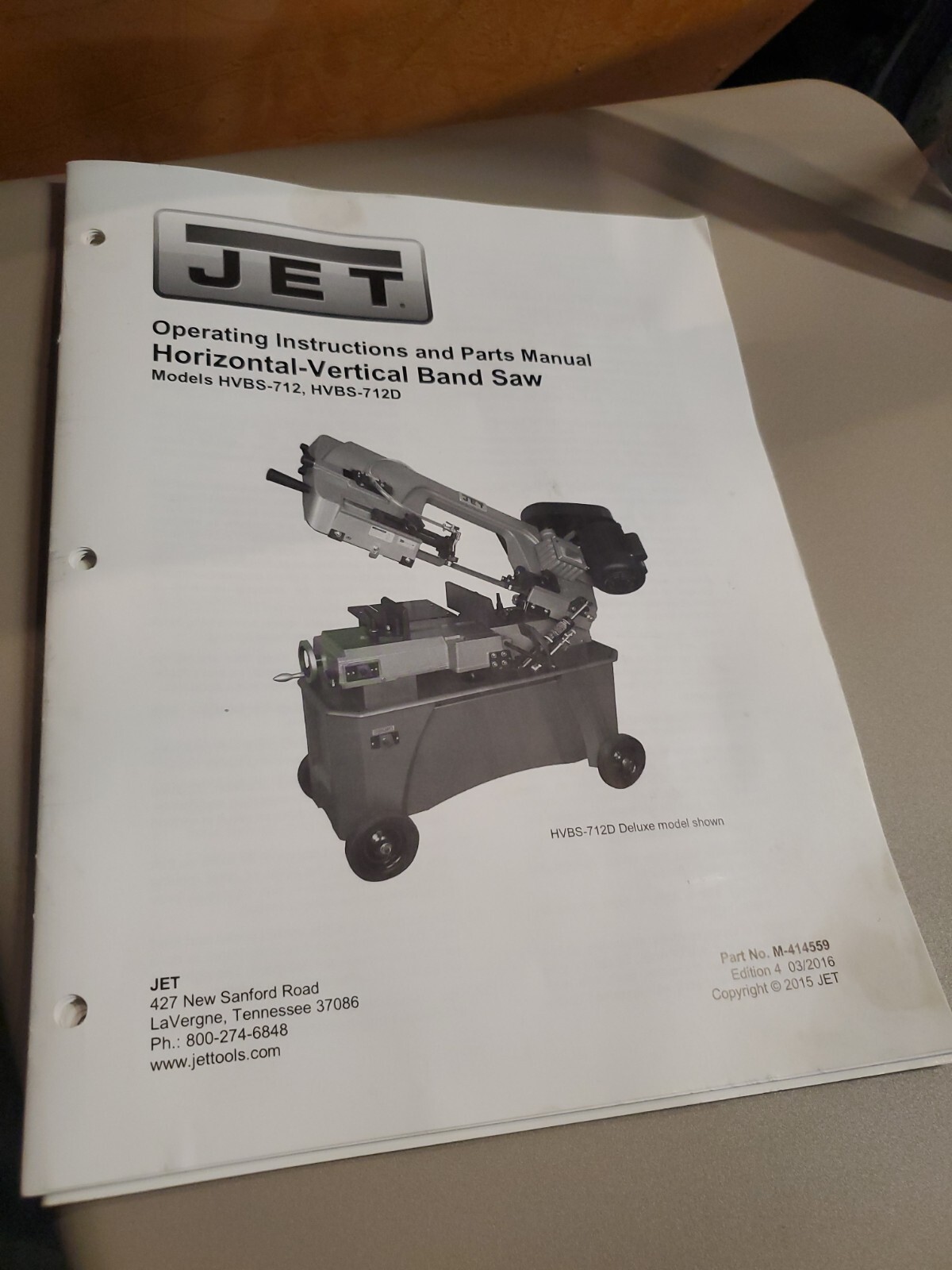 Jet Band Saw Parts Manual HVBS-712 HVBS-712D Horizontal Vertical FAST SHIPPING