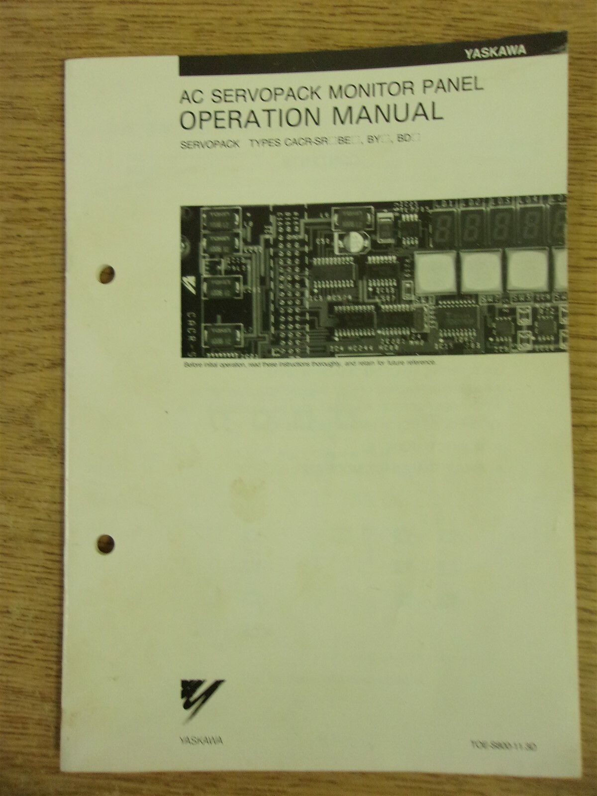 Yaskawa AC Servopack Monitor Panel Operation Manual *FREE SHIPPING*