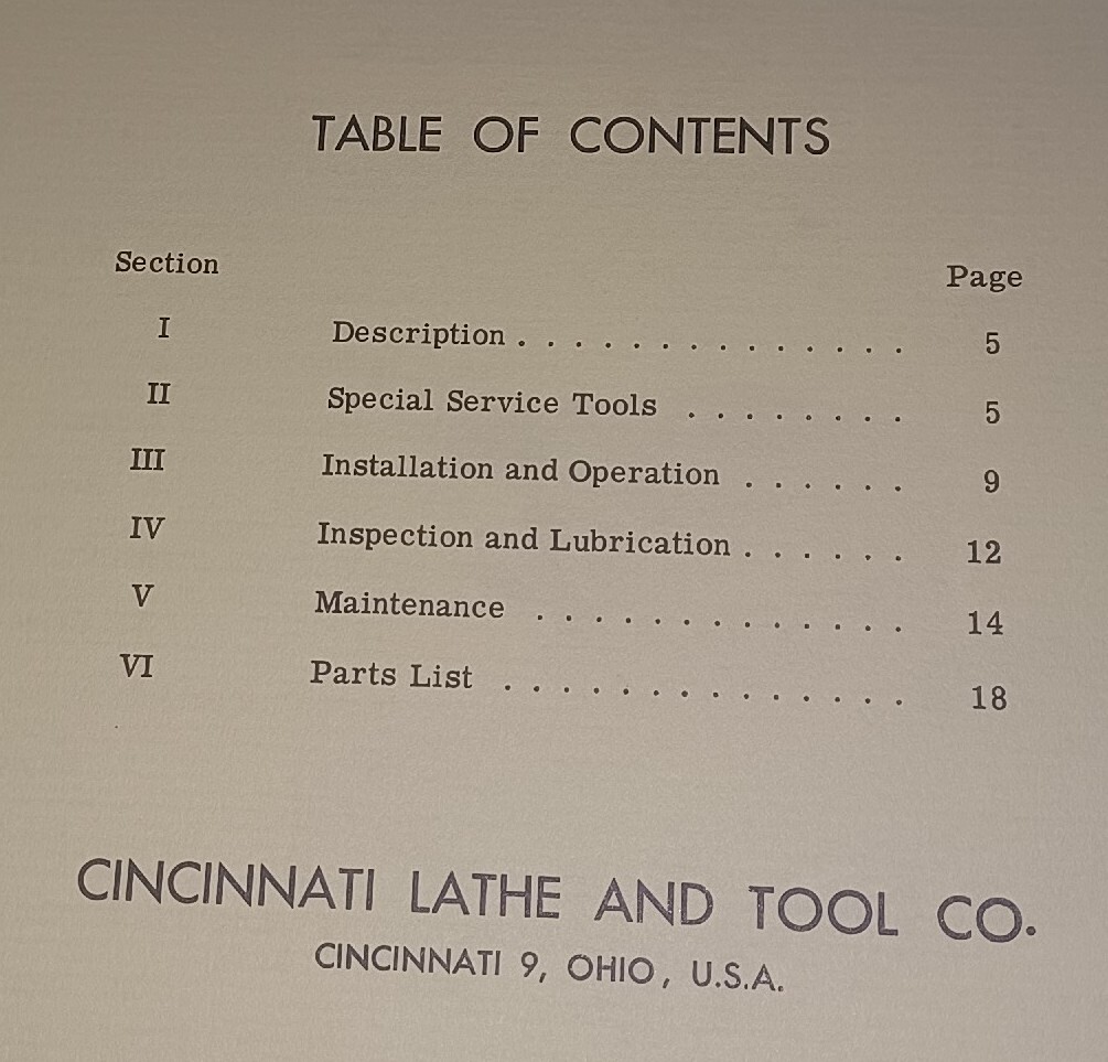 3′ 7 1/2″ CINCINNATI LATHE TOOL COMPANY RADIAL DRILL CATALOG D-132 Book ORIGINAL