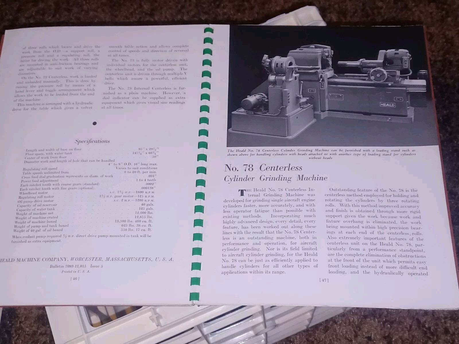 HEALD COMPANY Precision GRINDING BORING Borizing MACHINES CATALOG BOOK Issue 11