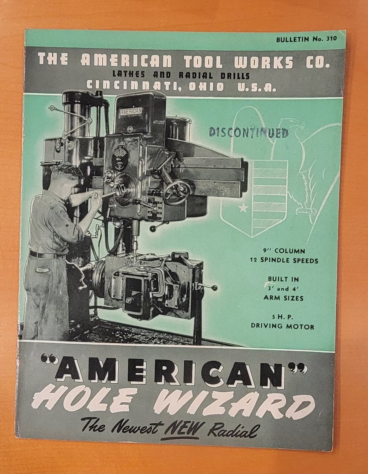 American Tool Works Hole Wizard Radial Drill Sales Catalog Bulletin No. 310