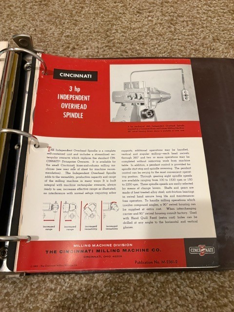 Vintage Cincinnati Milling Milacron Machine Company Salesman Binder Catalog