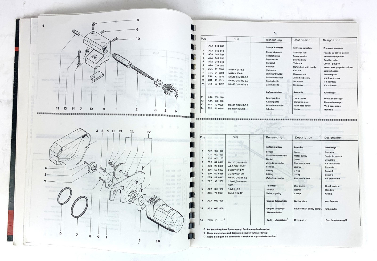 Emco Unimat 3, and Betriebsanleitung Instruction Book