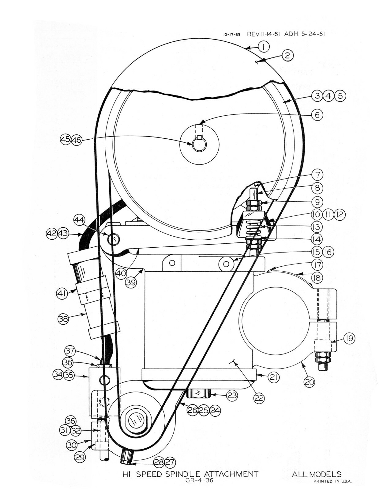 DoALL Surface Grinder Models D618-7 & D624-8 Parts List Manual #1601