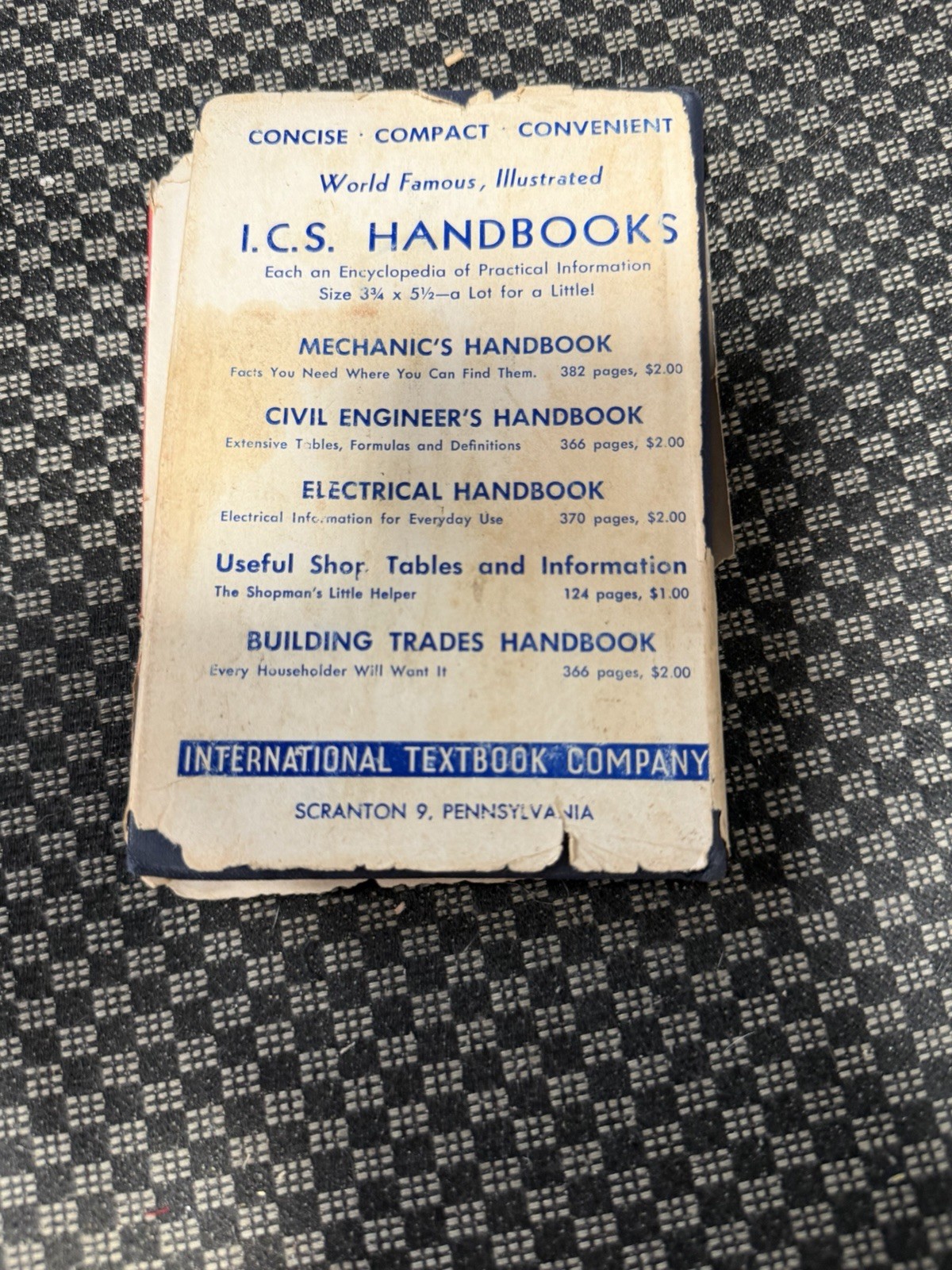 Vintage Useful Shop Tables & Information Handbook ICS Machinist Reference 1943