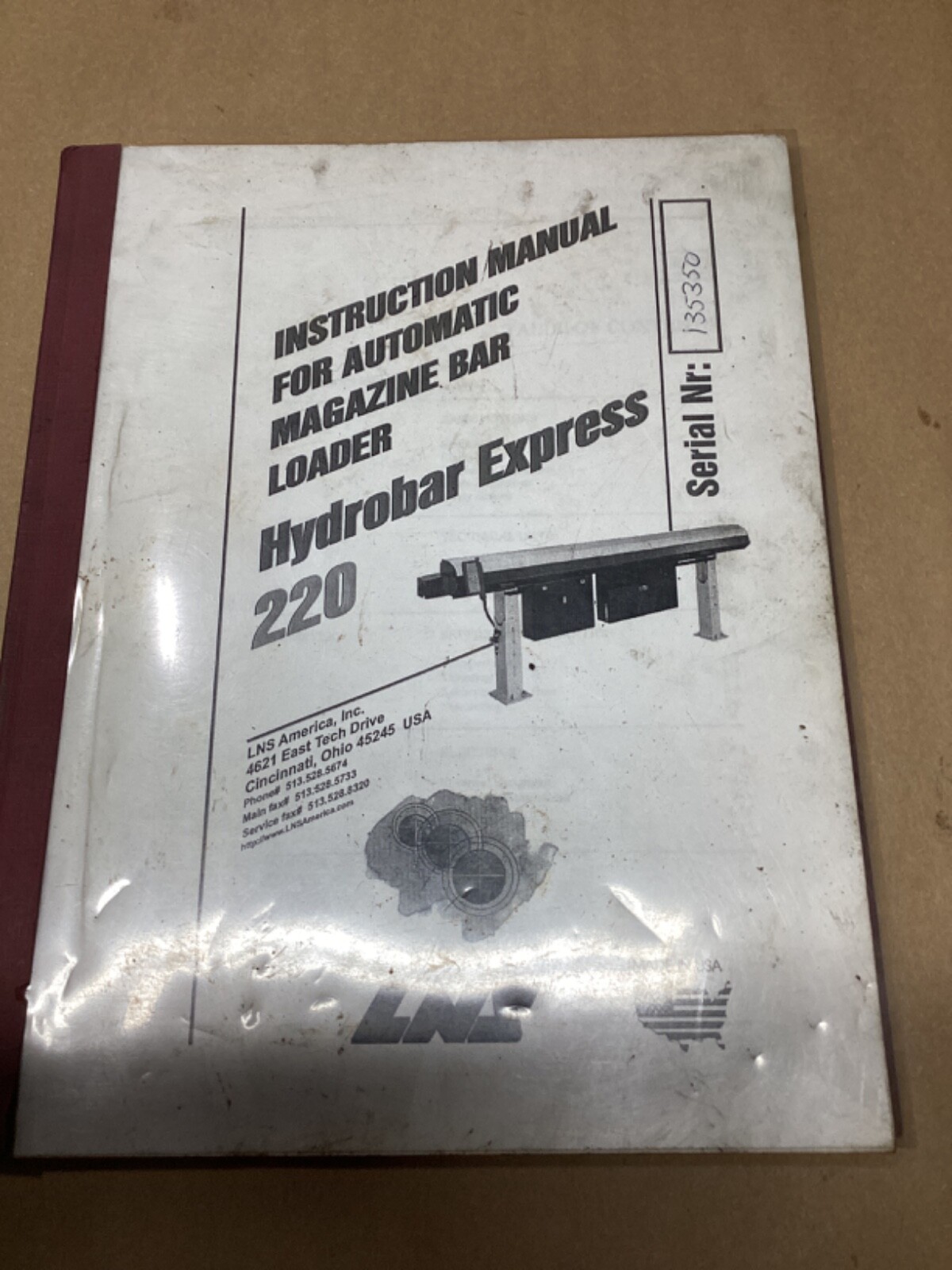 Instruction Manual Automatic Magazine Bar Loader Hydrobar Express 220 #112G26PR7