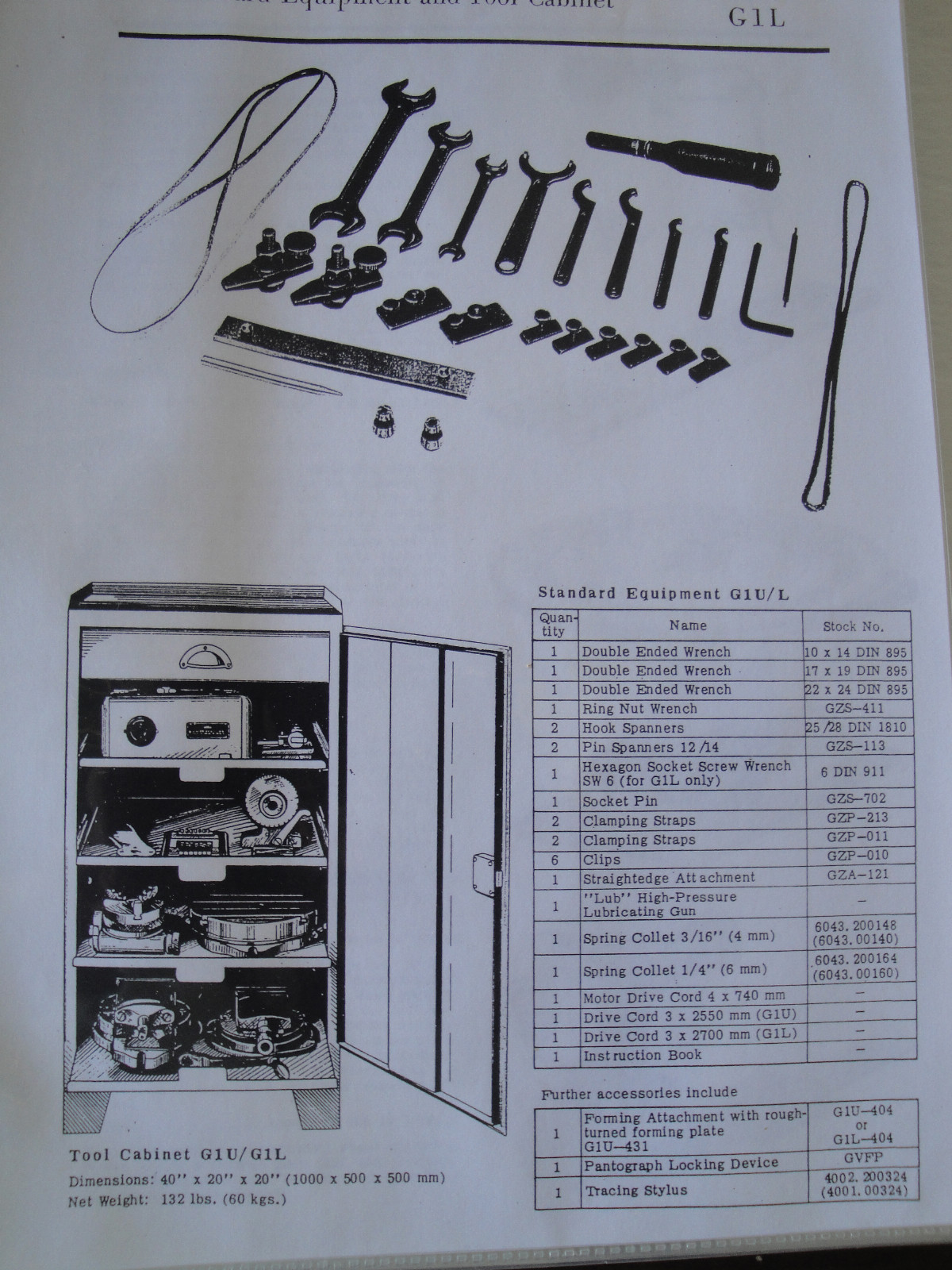 Deckel G1U G1L Pantograph Instruction & PARTS Manual SPECIAL SCAN AUCTION PDF