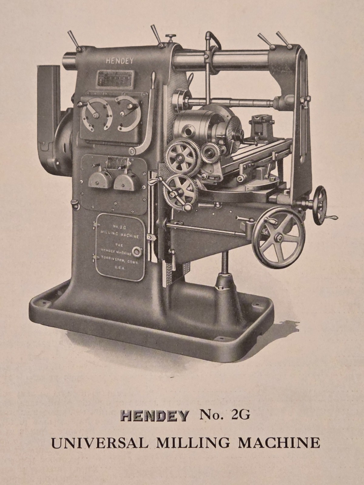 HENDEY No. 2G UNIVERSAL MILLING MACHINE – SALES LITERATURE