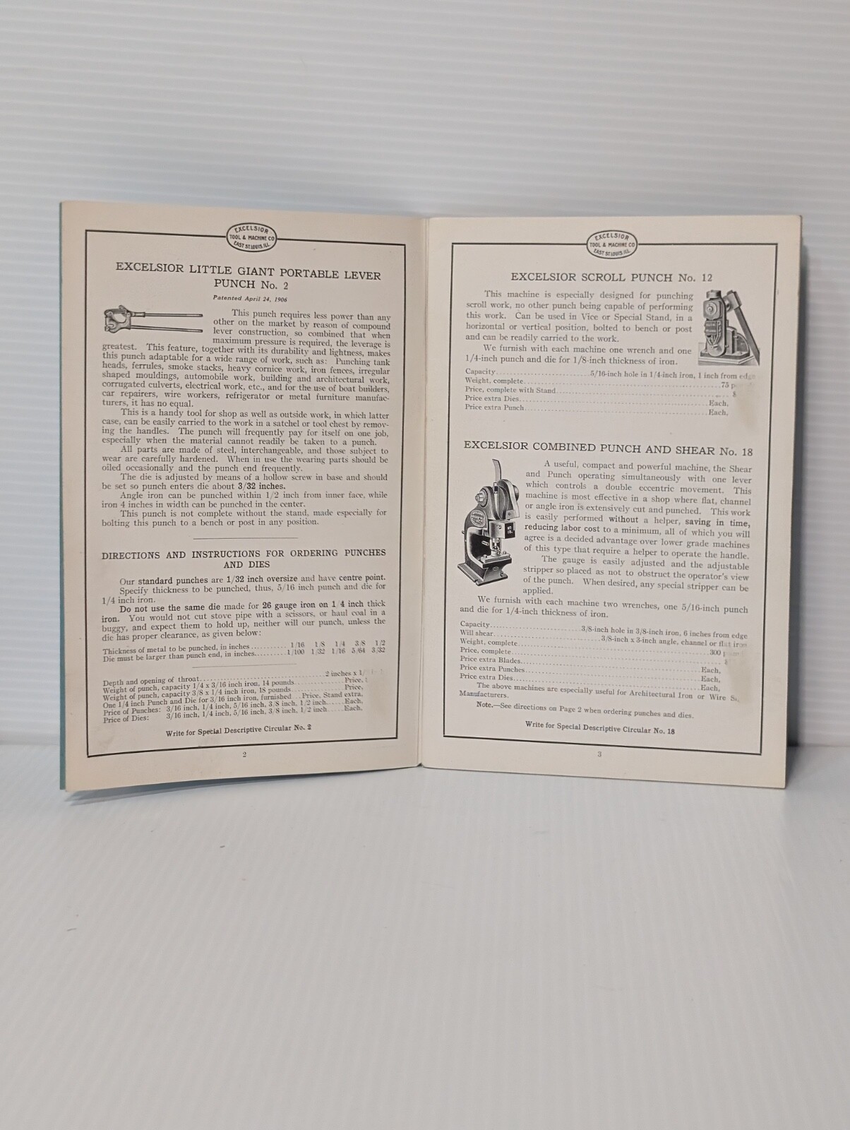 Lot of 3 Vintage Assorted Machine Manuals: DoALL, Fellows, & Excelsior, as shown
