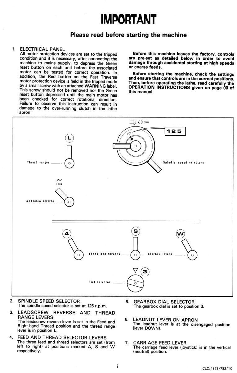 CLAUSING Colchester 25″ Metal Lathe Owners Instruction Service Part Manual 1614