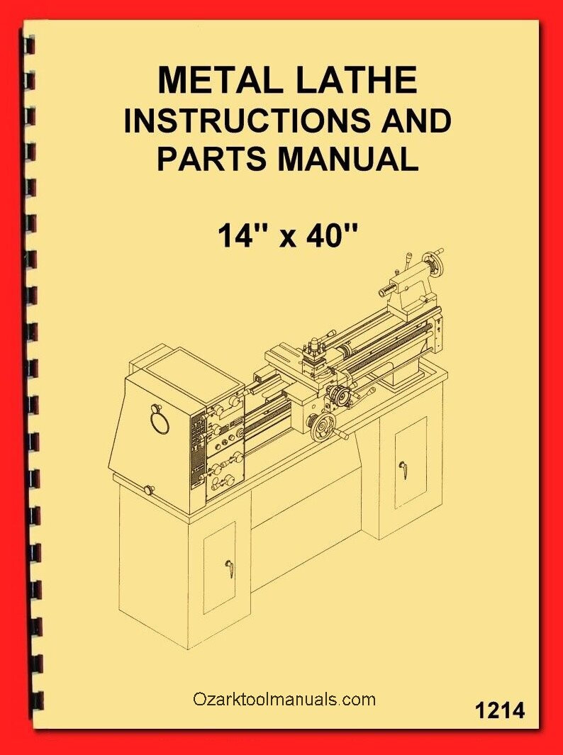 Turn-Pro Enco-JET-Asian 14×40 Metal Lathe 328-6153 328-6135 Parts Manual 1214