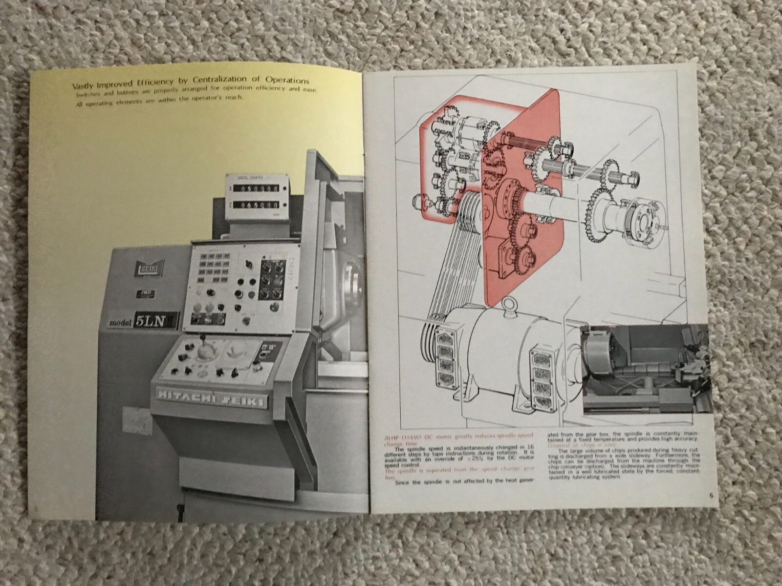 HITACHI SEIKI MODEL 5LN-II N/C TURRET LATHE SALES CATALOG