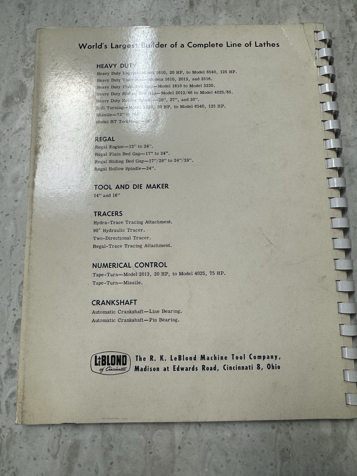 Original LeBlond Heavy Duty Lathes 3220 NI 4025 NK Instruction And Parts Manual