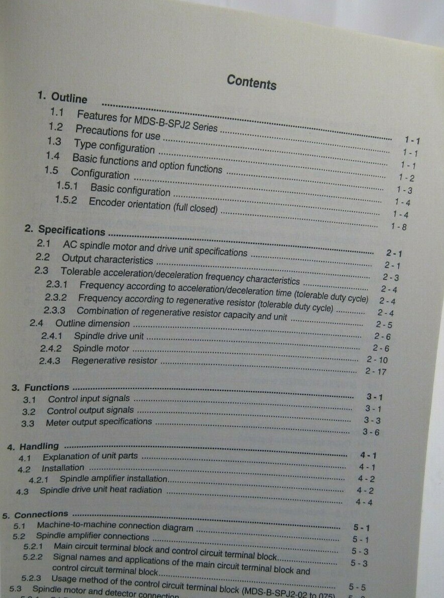 MITSUBISHI CNC MELDUS AC Spindle MDS-B-SPJ2 Specification Manual