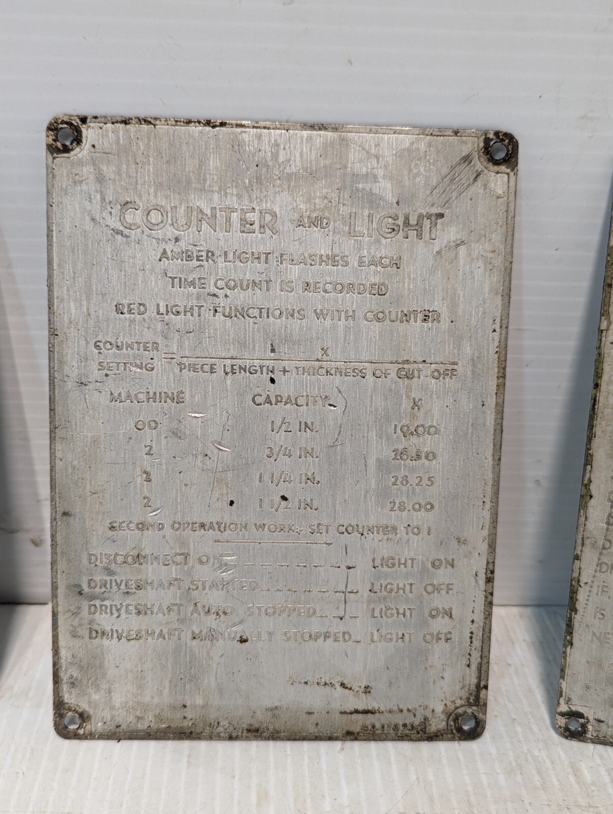 Lot of 6 Vintage Metalworking Machine Operation Signage