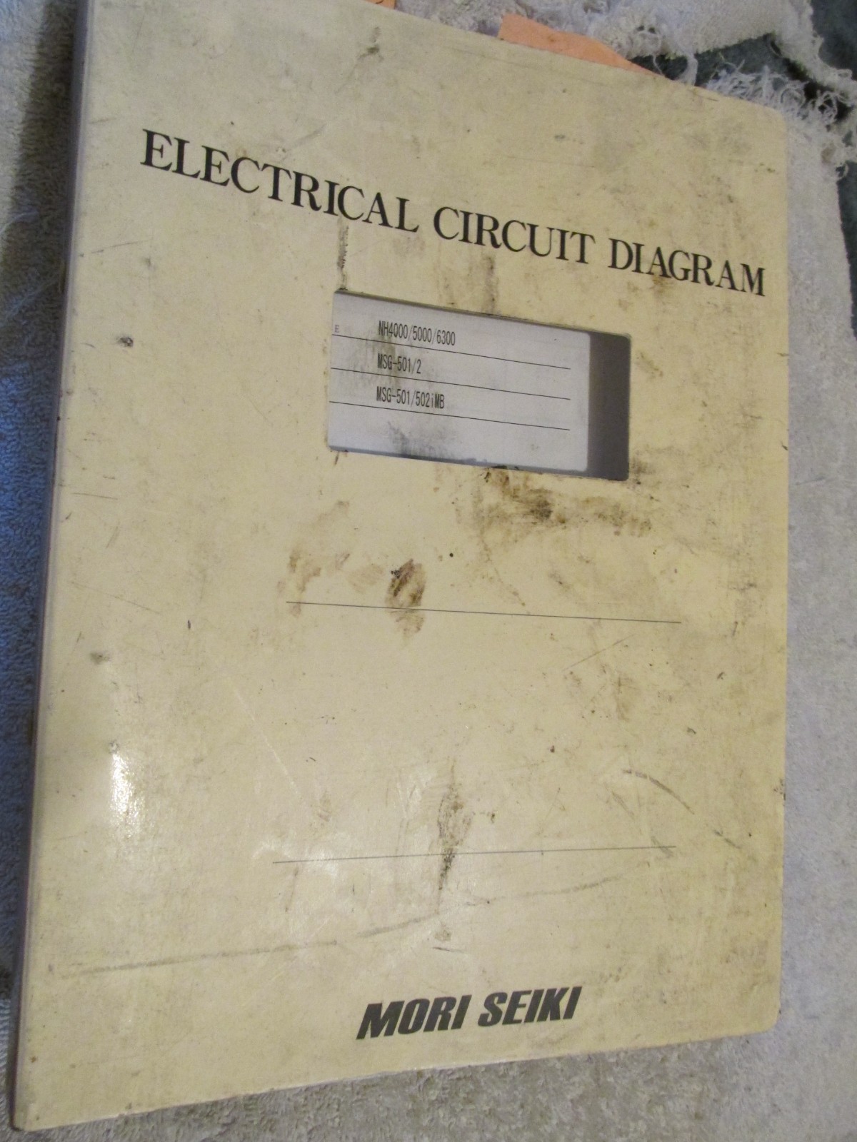 Factory Mori Seiki Electrical Circuit Ladder Diagram NH4000 MSG-501/2 OEM BOOK