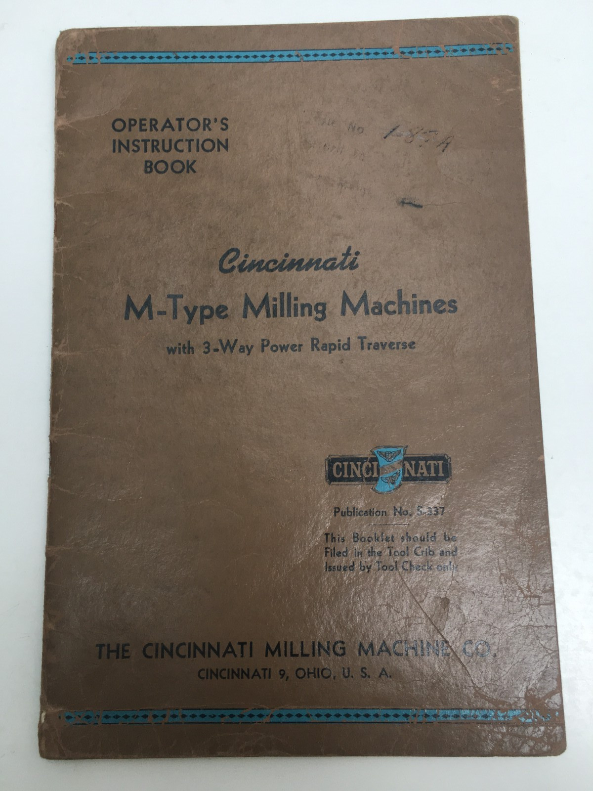 1931 Cincinnati M-Type Milling Machines with 3-Way Power Rapid Traverse Manual