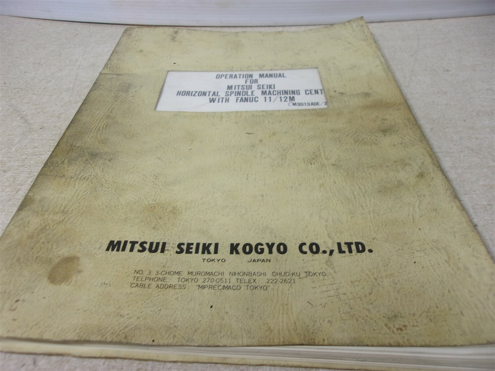 Mitsui Seiki Horizontal Spindle Machine Fanuc 11/12M Operation Manual
