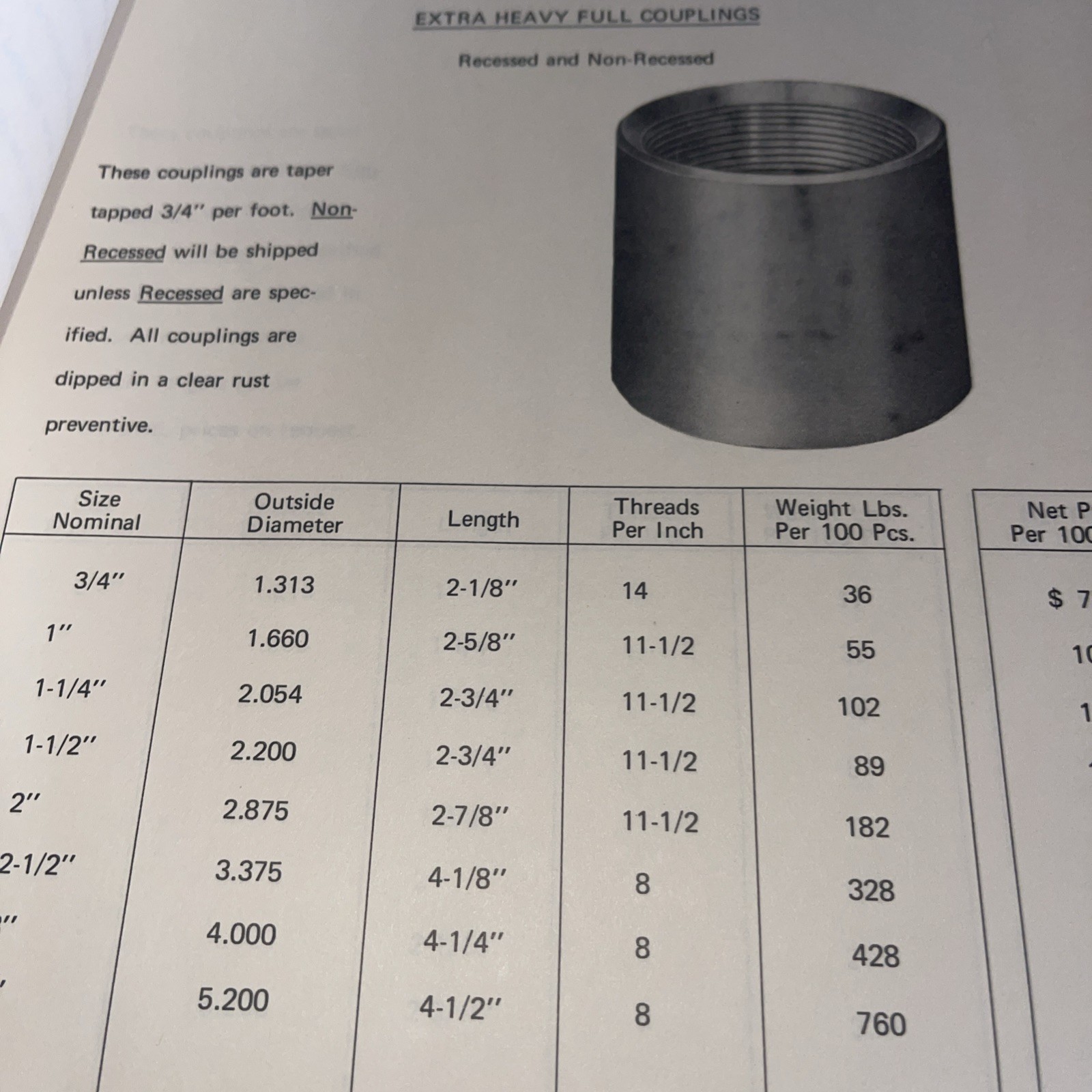 Production Manufacturing Company Price lists, Feb. 1975