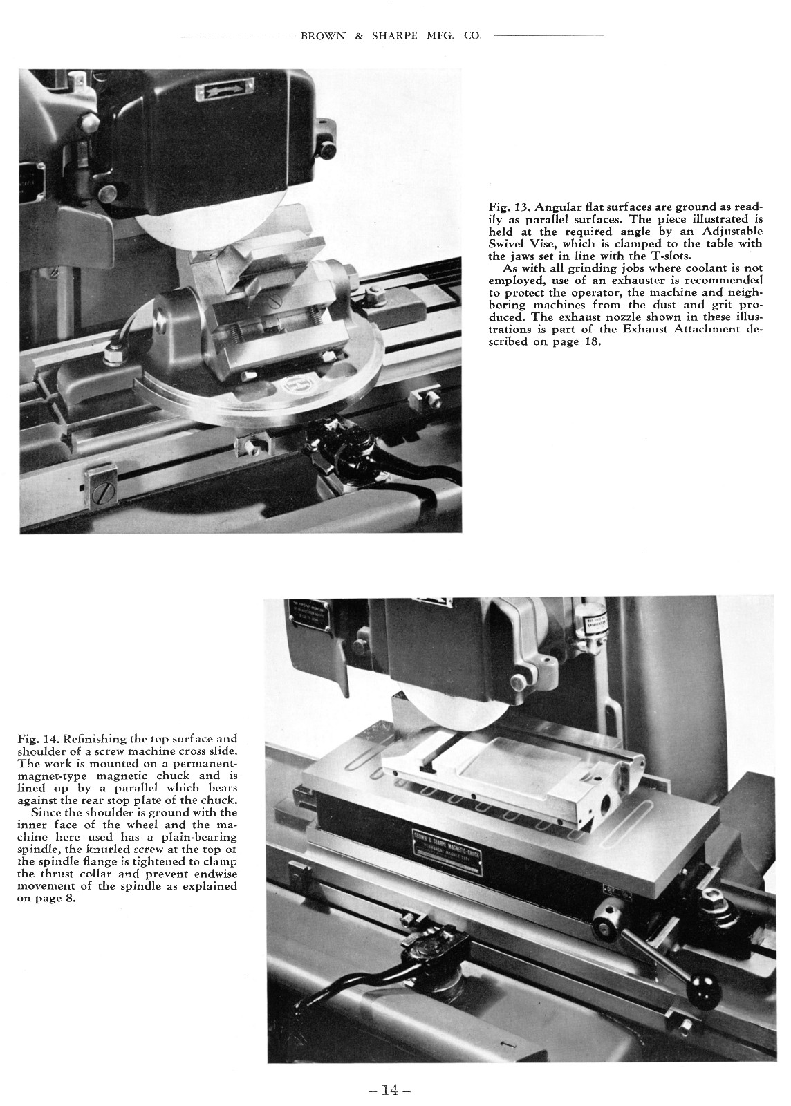BROWN & SHARPE No. 2L, 2LB Surface Grinder Owners Operator & Parts Manual 0089