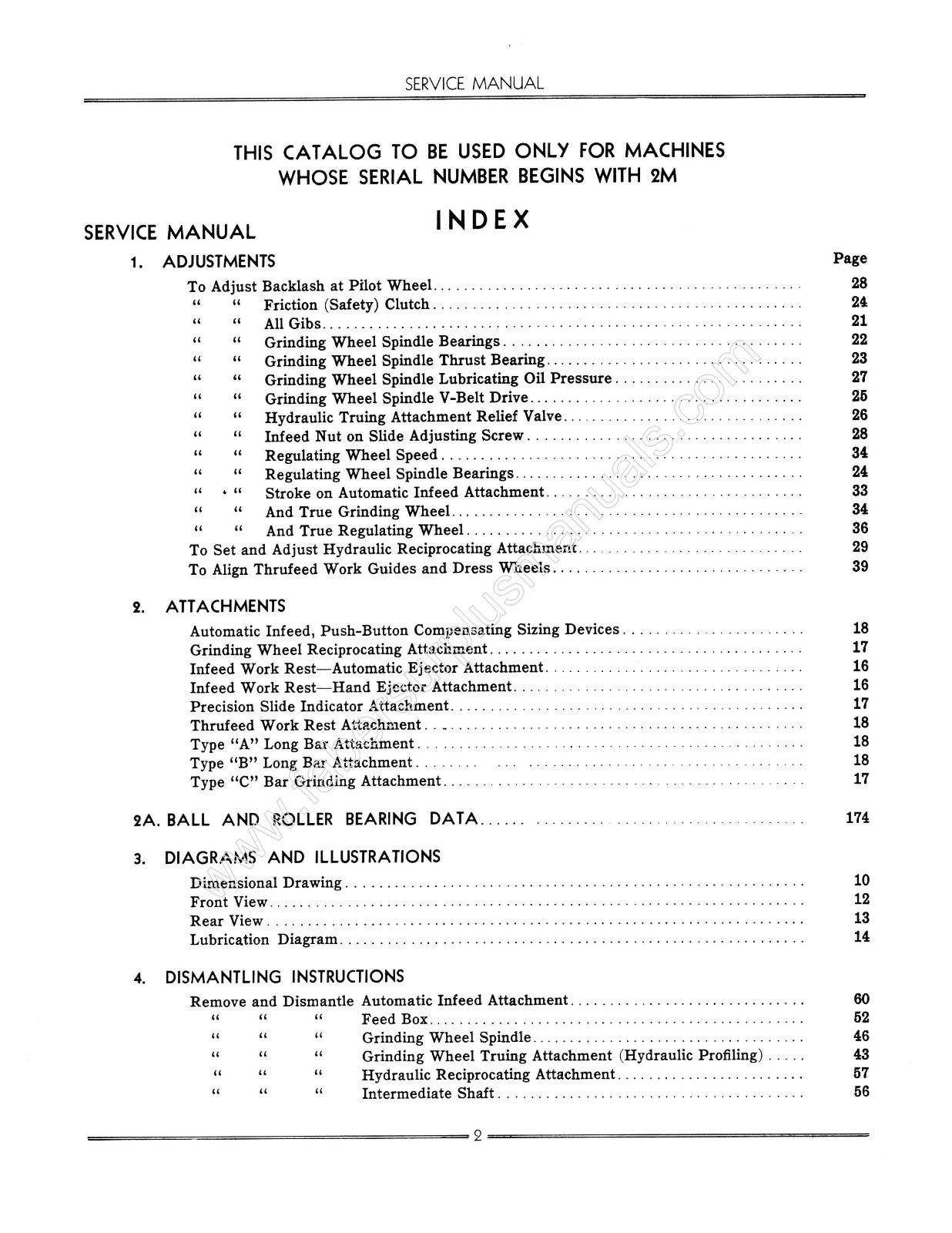 Cincinnati No. 2 Centerless Grinder Models EA & OM Service & Parts Manual *370