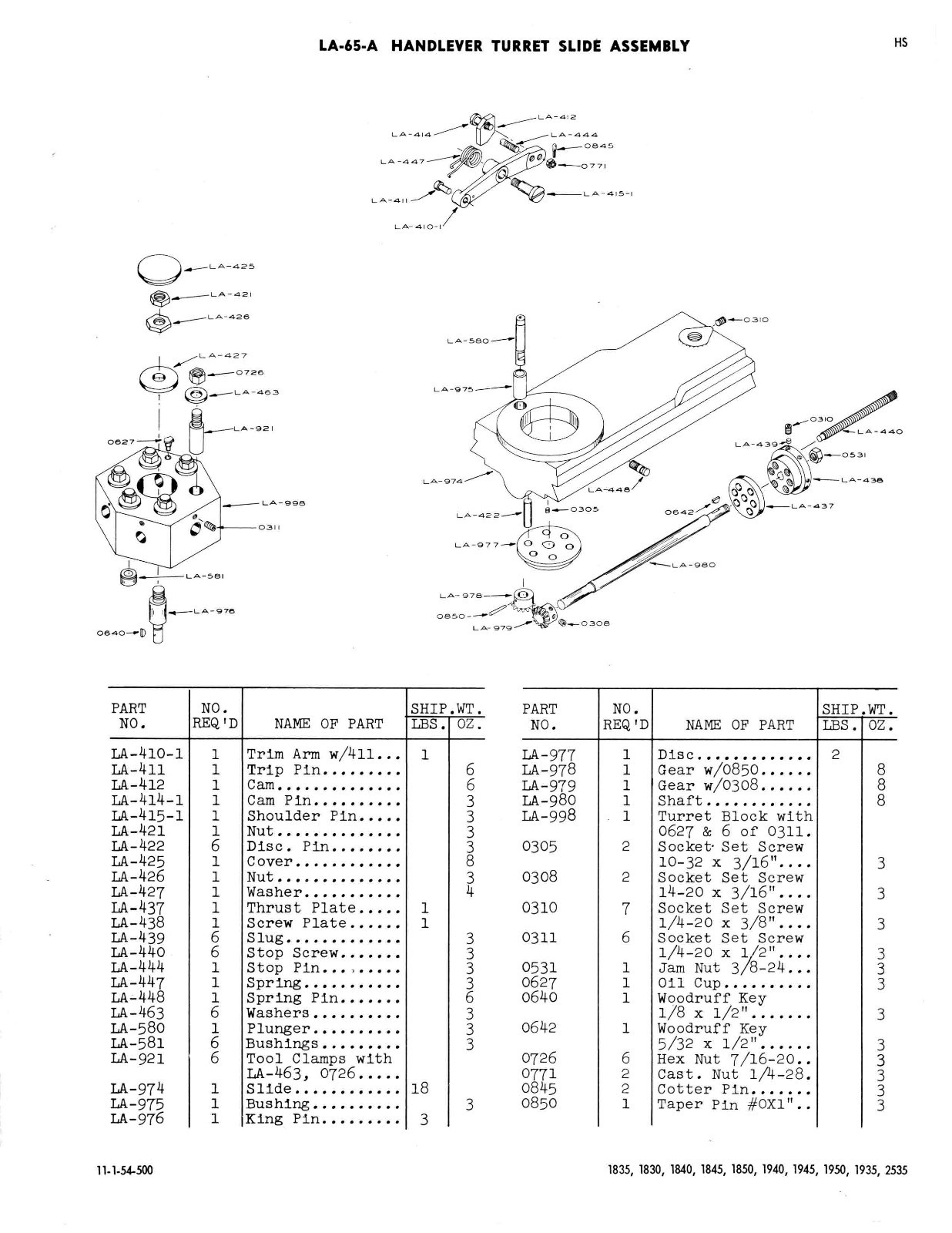 Logan Lathe Model 1830 Parts Manual *372