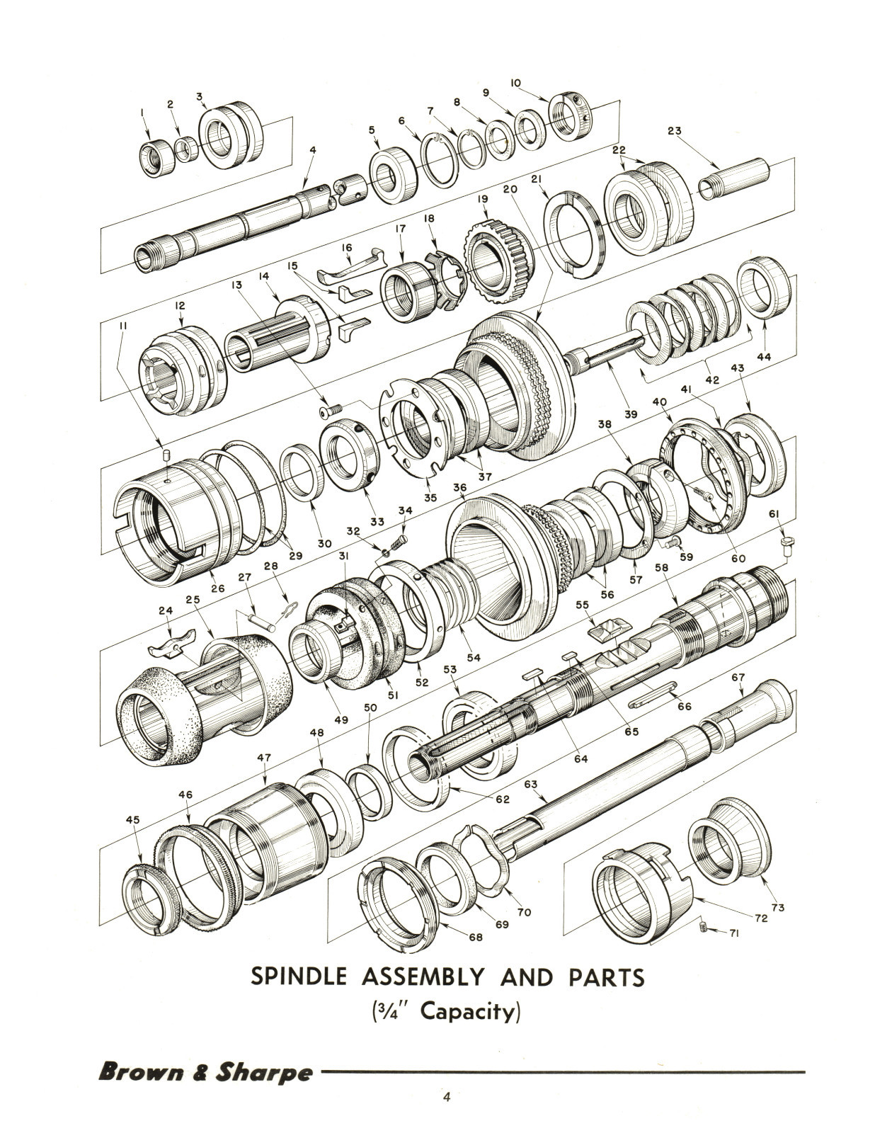 Brown & Sharpe #2 & #3 Ultramatic Screw Machine Repair Parts Manual #1510
