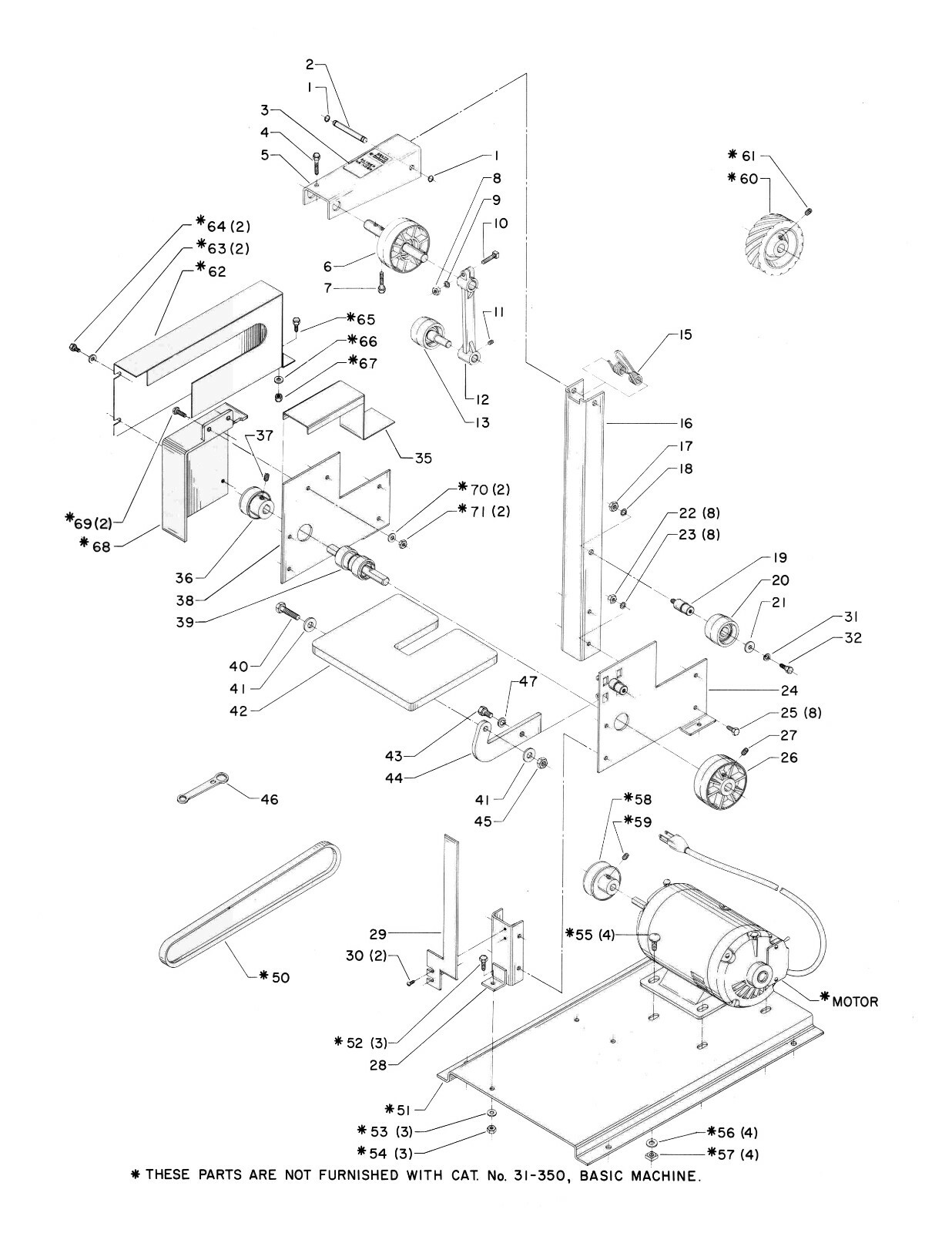 Rockwell Delta 1″ Sander Grinder Instruction & Parts List Manual #1947