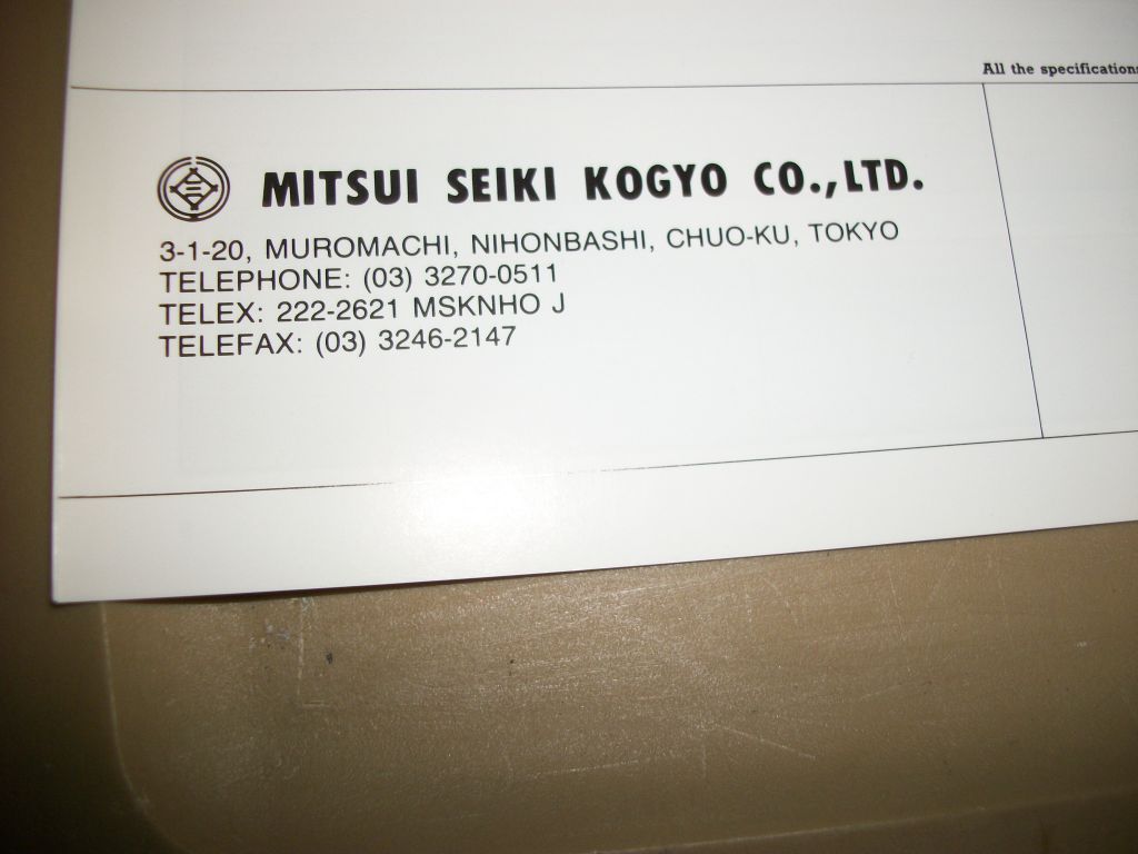 MITSUI SEIKI CNC JIG GRINDING 4GDN/6GCN SPECIFICATION