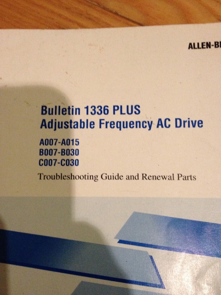 Allen-Bradley 1336 PLUS Adjustable Freq. AC Drive TROUBLESHOOTING Manual