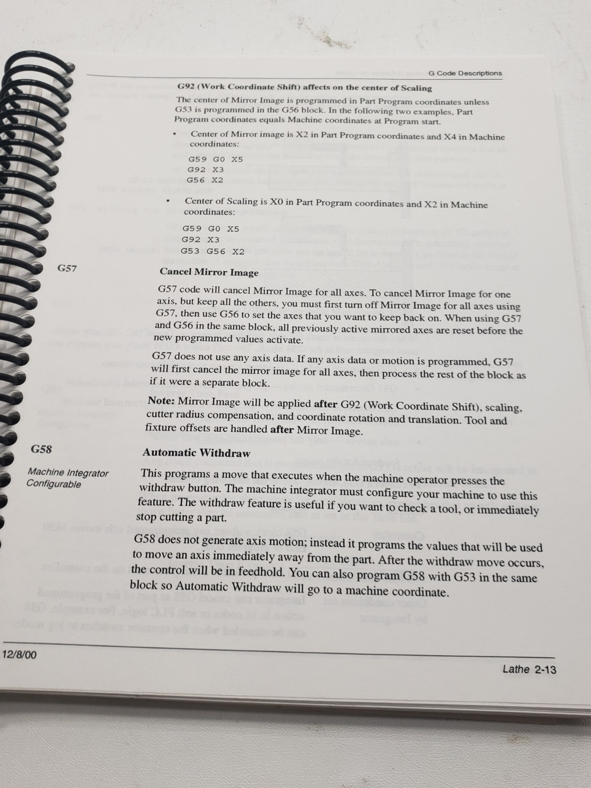 MDSI OpenCNC Lathe & Mill Programming Manuals MNL.102.600 CNC Guide