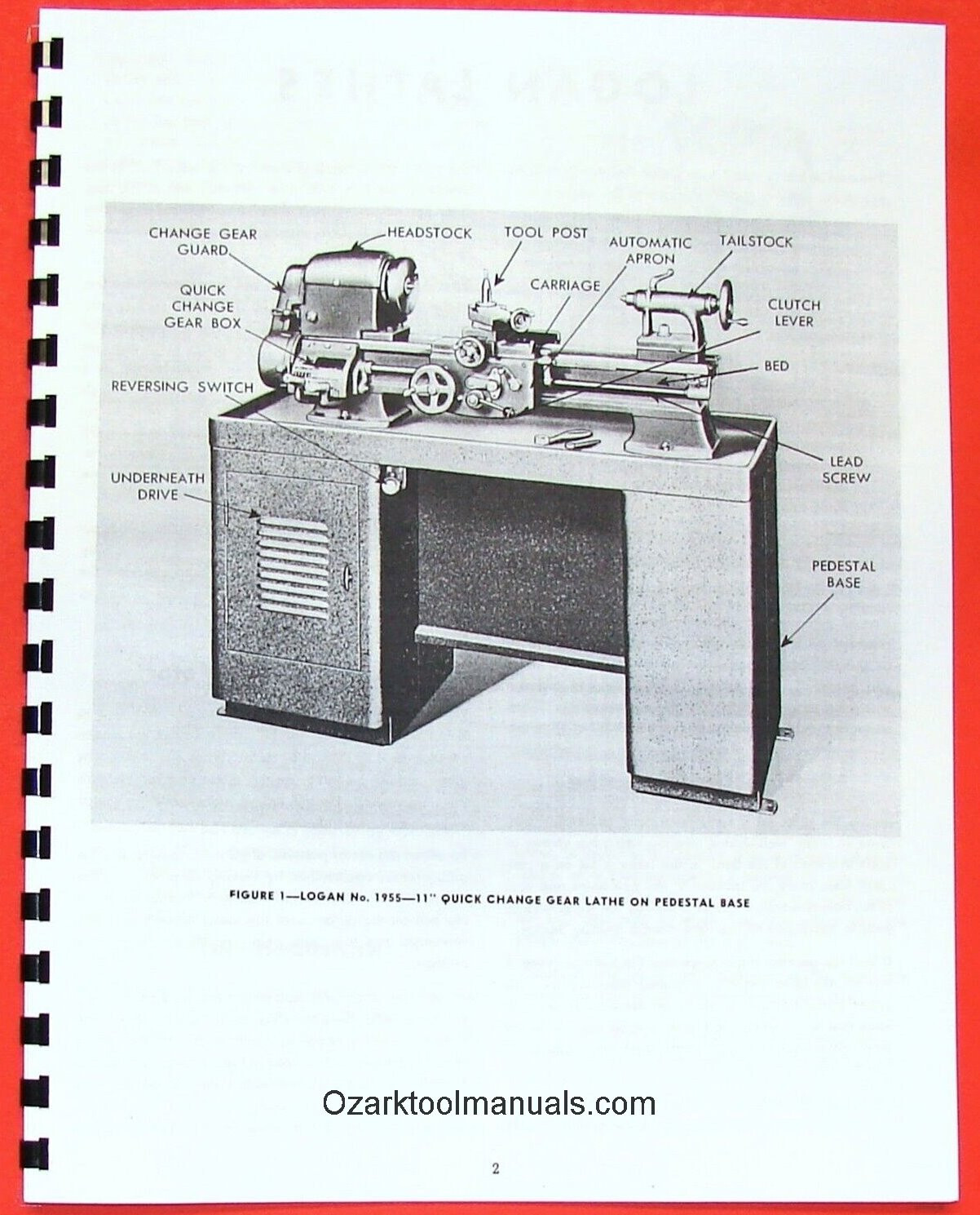 LOGAN 1875, 1955, 1957 Metal Lathes Instructions Manual 0944