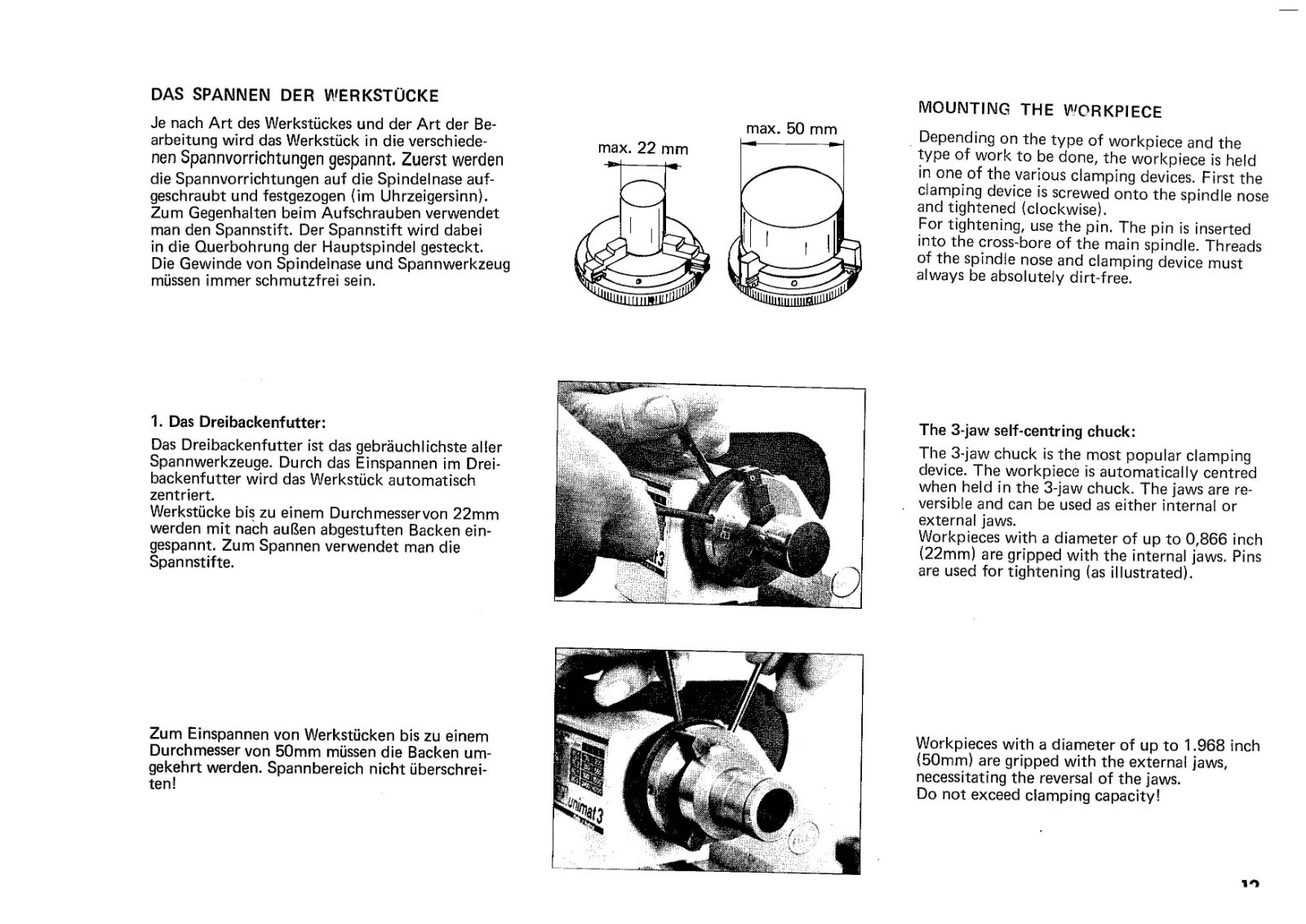 3 UNIMAT MM LATHE & Milling Machine OPERATOR Instr. Manual Fits 1986 EMCO VS2050