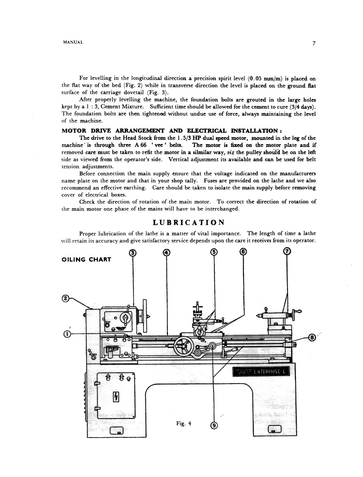 Enterprise Model L Lathe Operator & Parts List Manual #2103