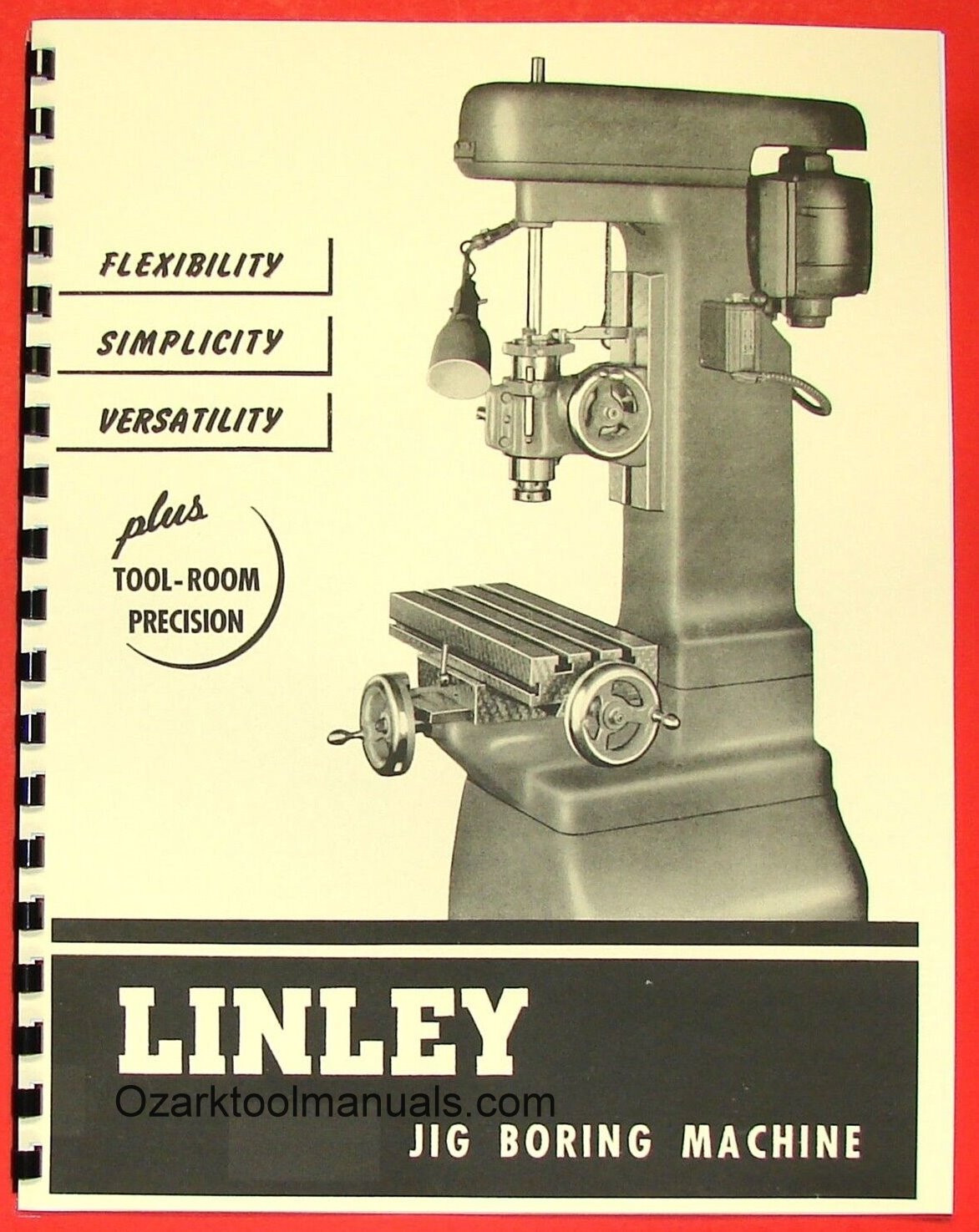 LINLEY Jig Boring Machine Borer Parts Manual 0434