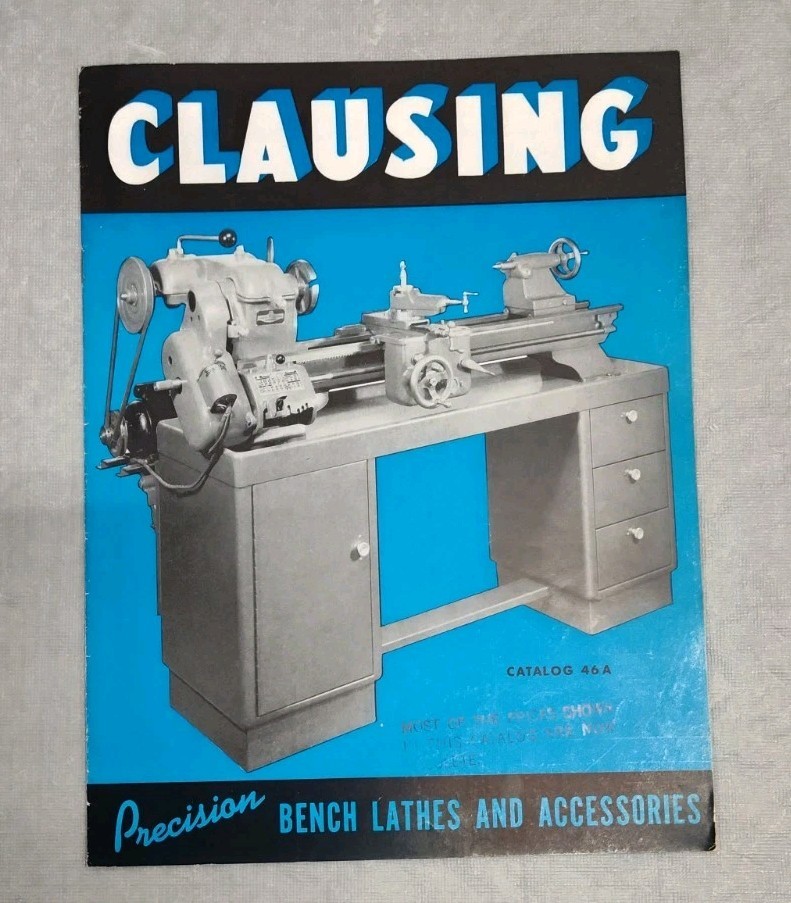 Clausing Bench Lathe Machine & Turret Accessories Catalog Brochure Vtg Iowa