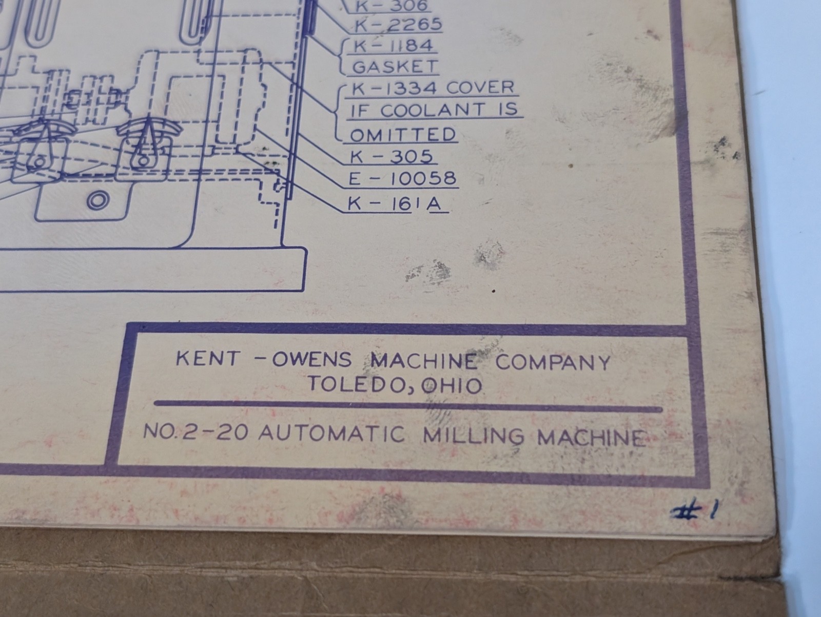 Lot of 3 Kent-Owens 1-14, 2-20, 2-20DS & 2-20V Milling Machine Owners Manuals