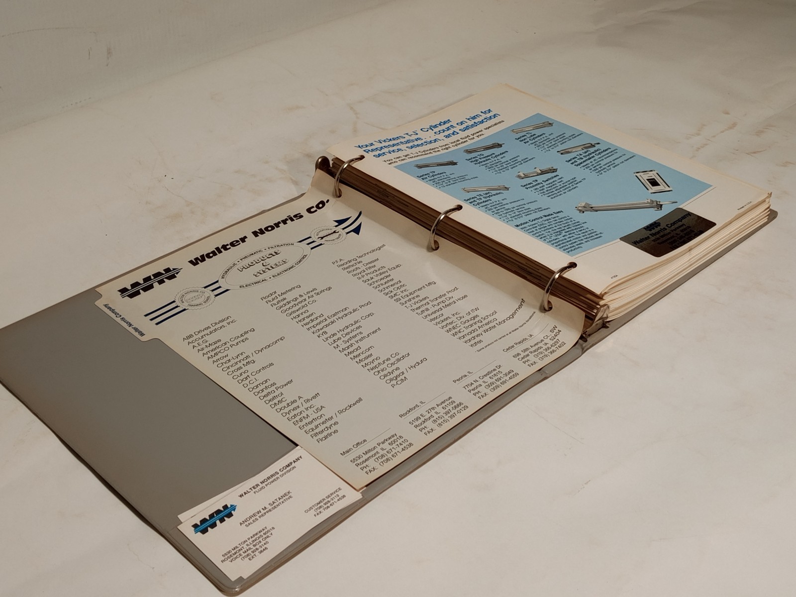 Walter Norris Co. Vickers cylinder catalog binder training school manual