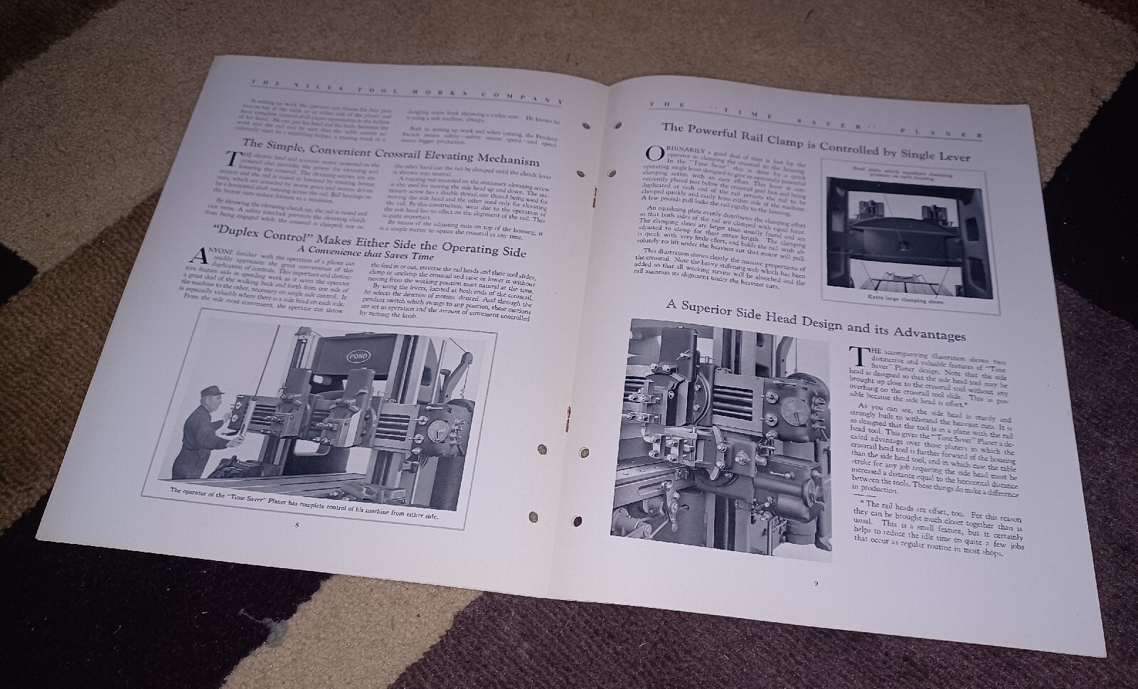 NILES TOOL WORKS TIME SAVER PLANERS GENERAL MACHINERY HAMILTON OHIO BOOK BOOKLET