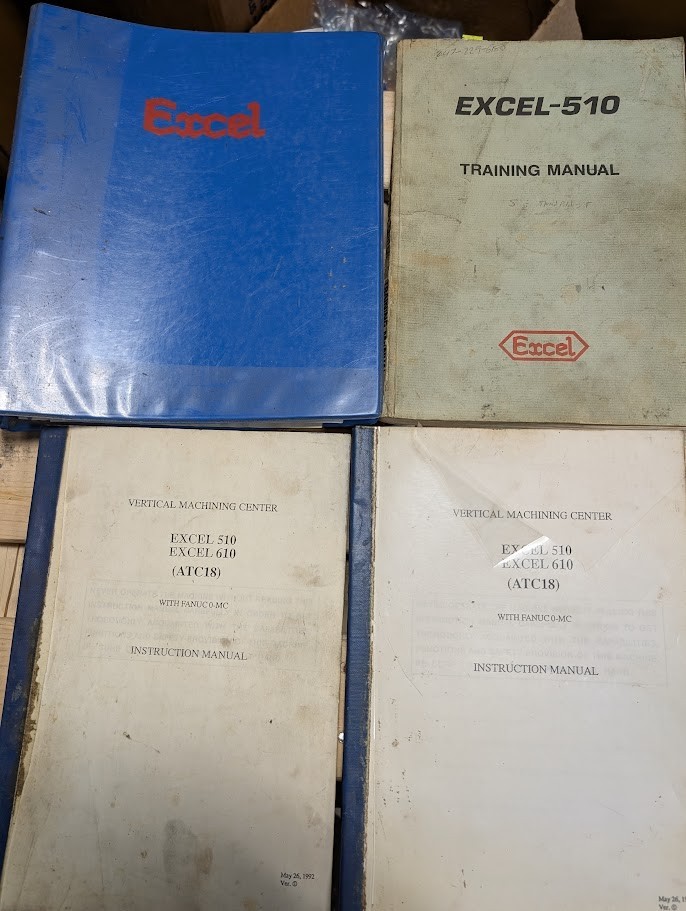 MANUALS FOR EXCEL 510 AND 610 VERTICAL MACHINING CENTERS (VMC) WITH FANUC O-MC