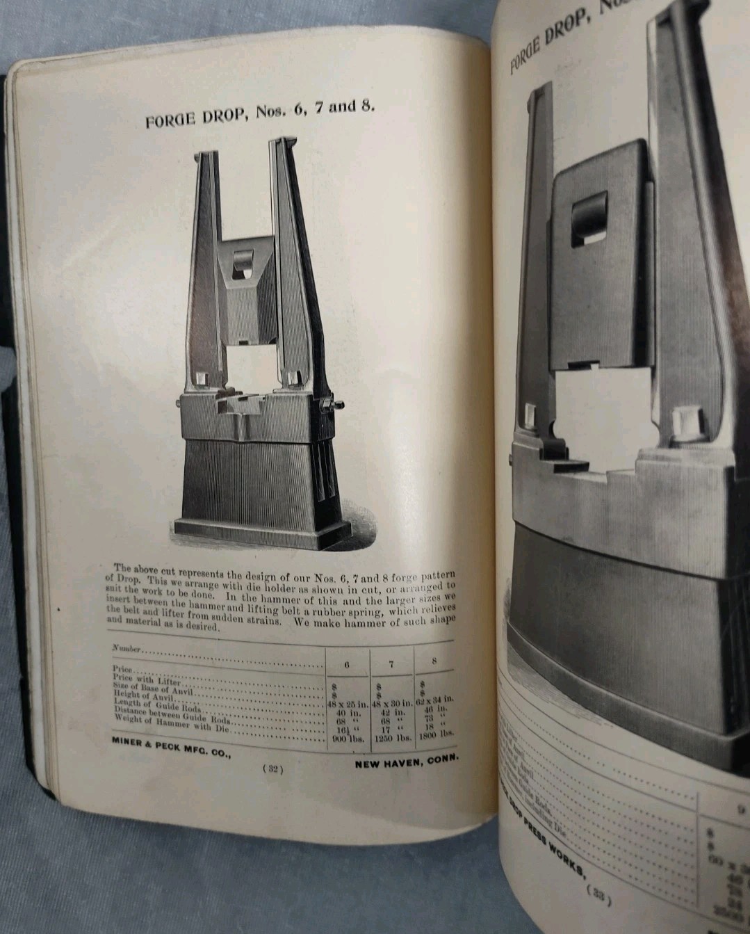 Miner & Peck Mfg Co Drop Lifter Presses Antique Catalog Brochures Advertising CT