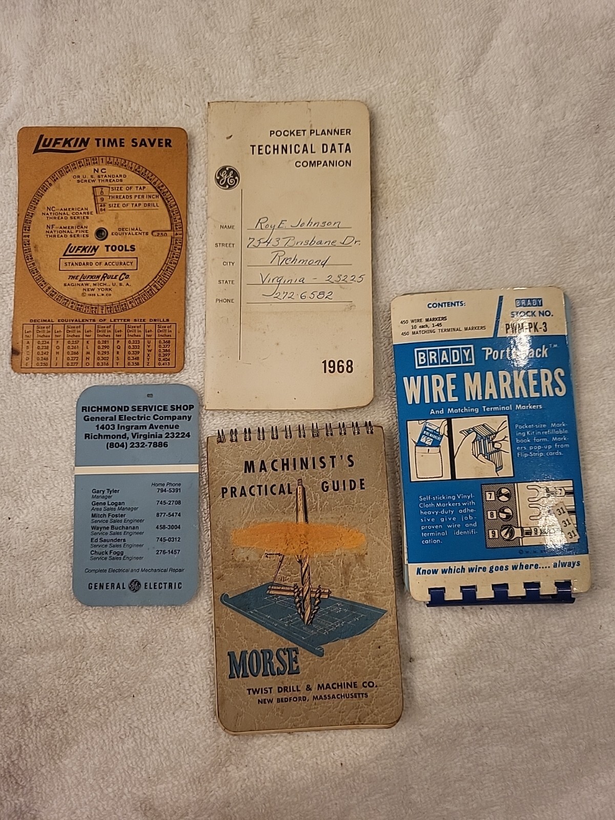 Brady Porta-Pack Wire Markers Morse Machinist’s Practical Guide Lufkin Time Save