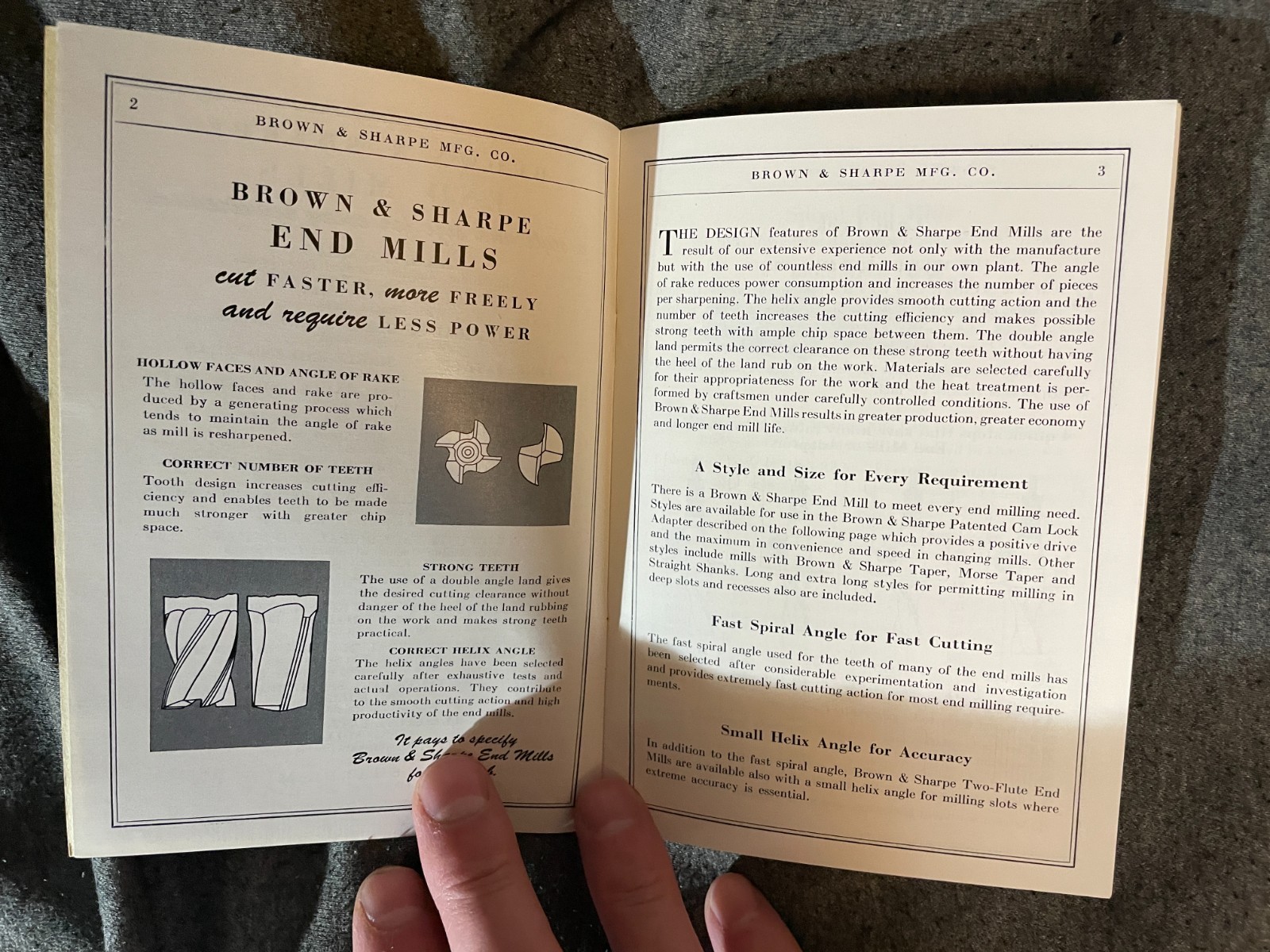 1950 Brown & Sharpe End Mills Catalog High Speed Steel Tools