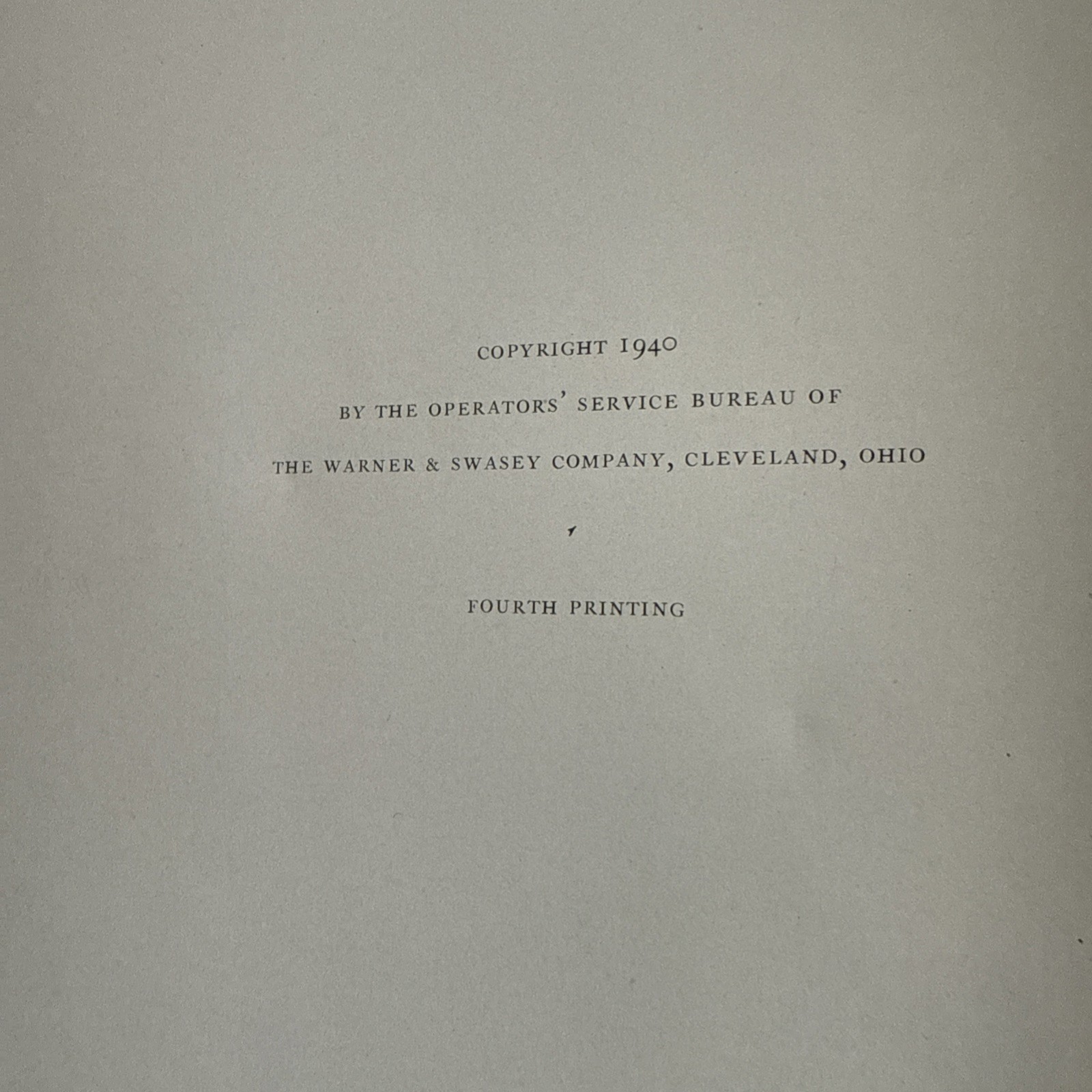 1940 Turret Lathe Operator’s Manual Longstreet & Bailey Vintage Book