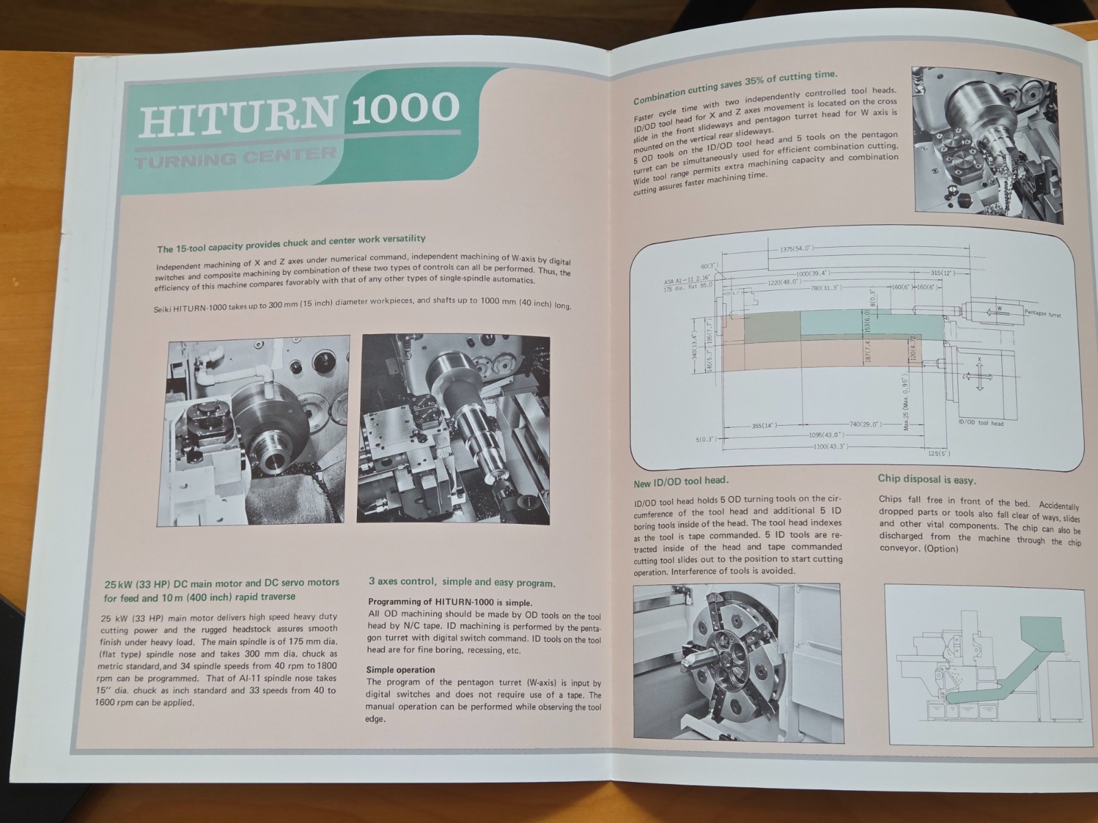HITACHI SEIKI HITURN 1000 TURRET LATHE SALES CATALOG
